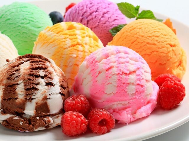7種類のアイスクリーム